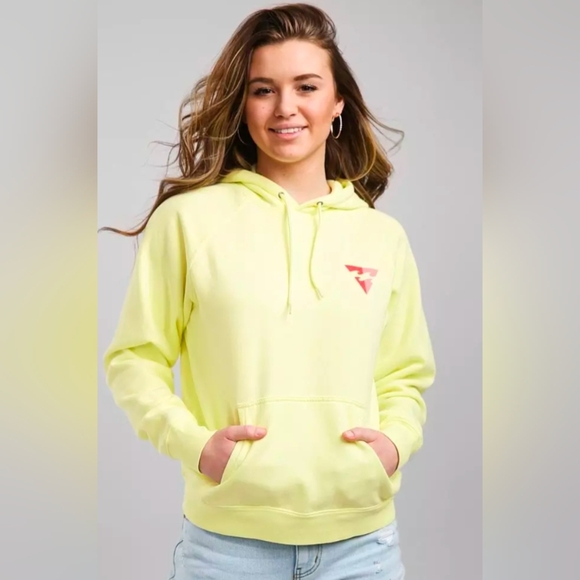 Billabong Lovers Of The Sun Yellow Hoodie Surfer Beach Women's Size Small - Picture 1 of 6